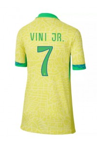 Brasil Vinicius Junior #7 Fotballdrakt Hjemme Klær Dame Copa America 2024 Korte ermer